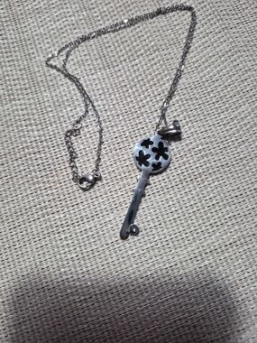 Sterling Silver Key Pendant Necklace - Silver